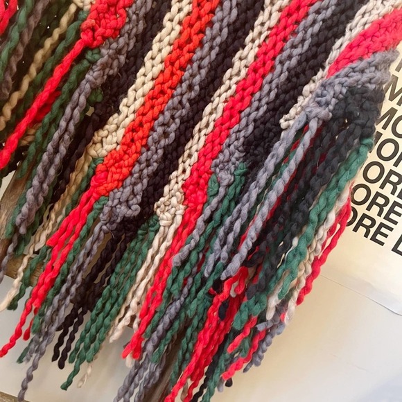 NEW Free People x Loopy Mango Hand Knit Multi Stripe Fringe Shawl - Picture 9 of 15